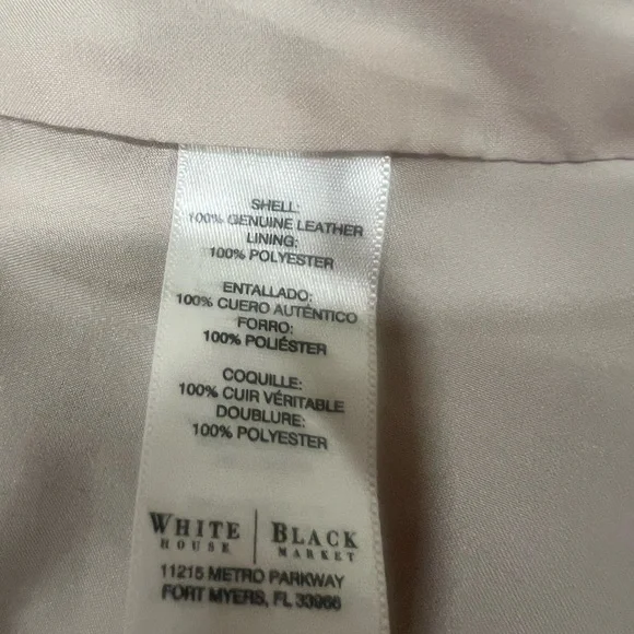 ✨✨✨White House Black Market Light Brown/ Carmel GENUINE Leather Jacket✨✨✨ - Picture 5 of 10